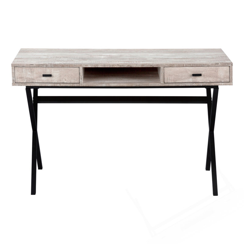 Modern Computer Desk With Storage Drawers, Taupe