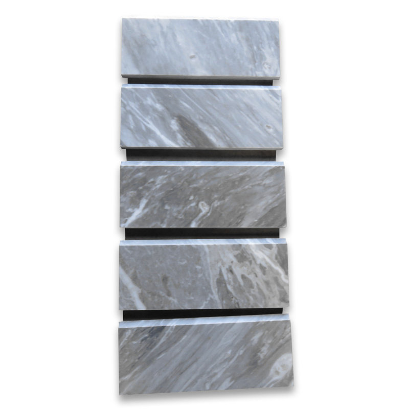 Carreau de mosaïque pour mur et plancher en marbre 5 po x 12 po Bardiglio, Gris clair