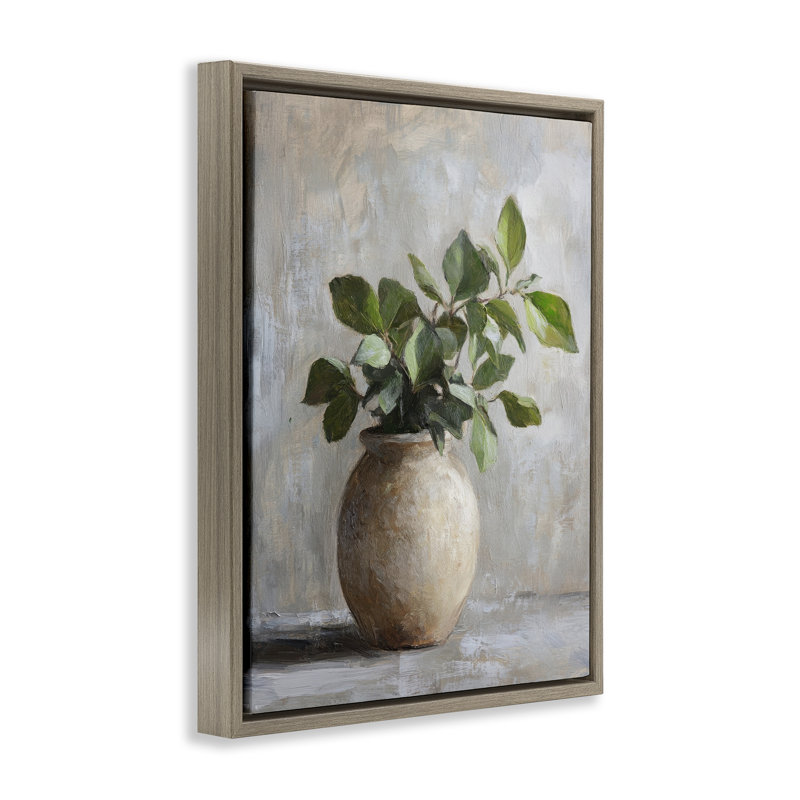 Cadre flottant pour plante en pot, design par Petal Prints Design, Cadre flottant orme Montalcino, H 21 po x l 17 po