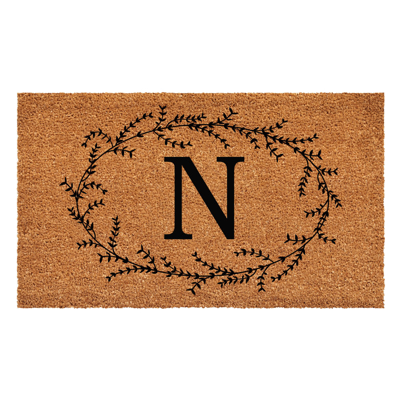Natural Black Coir Vinyl Rectangular Outdoor Doormat