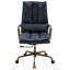 Chaise de bureau en cuir gris - rotation à 360 °, siège réglable, roulettes, base à 5, siège et coussin de dossier incroyablement confortables