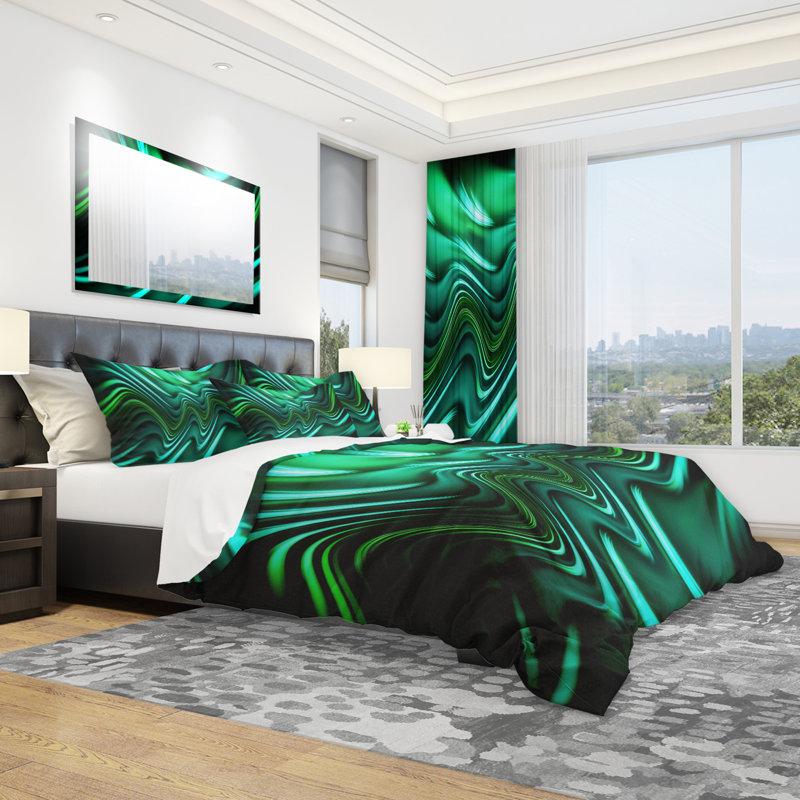 Polyester Abstract Duvet Cover Set, Twin Duvet Cover + 1 Sham