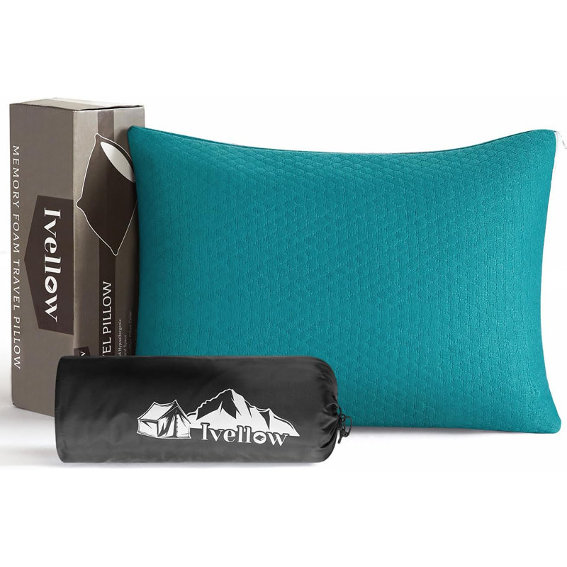Coussins de hamac, coussin de camping compressible pour dormir, H 13,8 po x l 17,7 po, Bleu turquoise