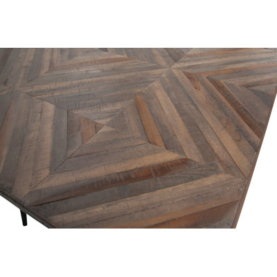 Teak Metal Base Dining Table