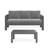 2 Pieces Outdoor Patio Set, All-Weather 75” 3-Seat Metal Patio Sofa Couch With Thick Gray Cushions, Gray Frame And 43” Coffee Table