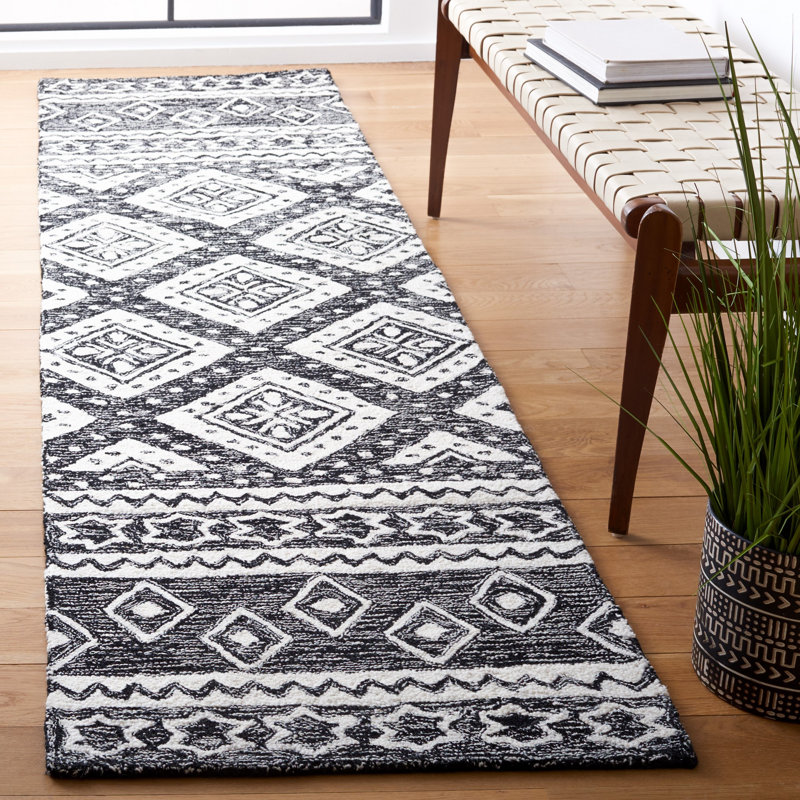 Gradin Micro-Loop Hand Tufted Wool And Cotton With Latex Southwestern Rug, Runner 2'3" x 9'