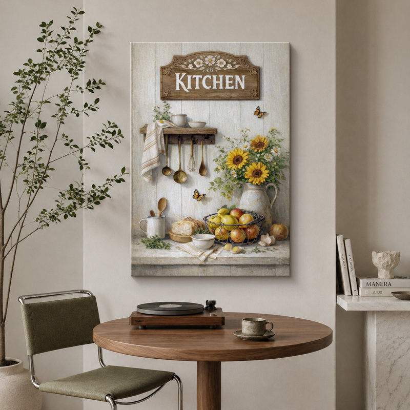 Farmhouse Kitchen, 24" H x 16" W x 1.5" D, Wrapped Canvas