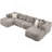 135.4'' Modular U-Shaped Sectional Sofa With 2 Movable Ottomans For Living Room-1880808785