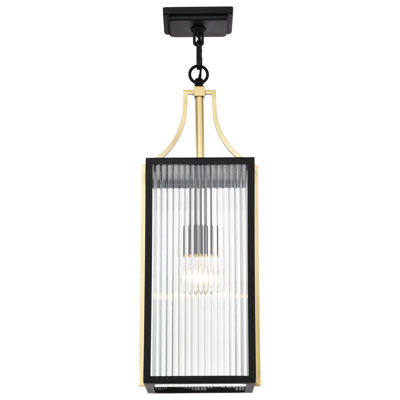 Holden - Hanging Pendant - Gold And Black Finish - Clear Glass