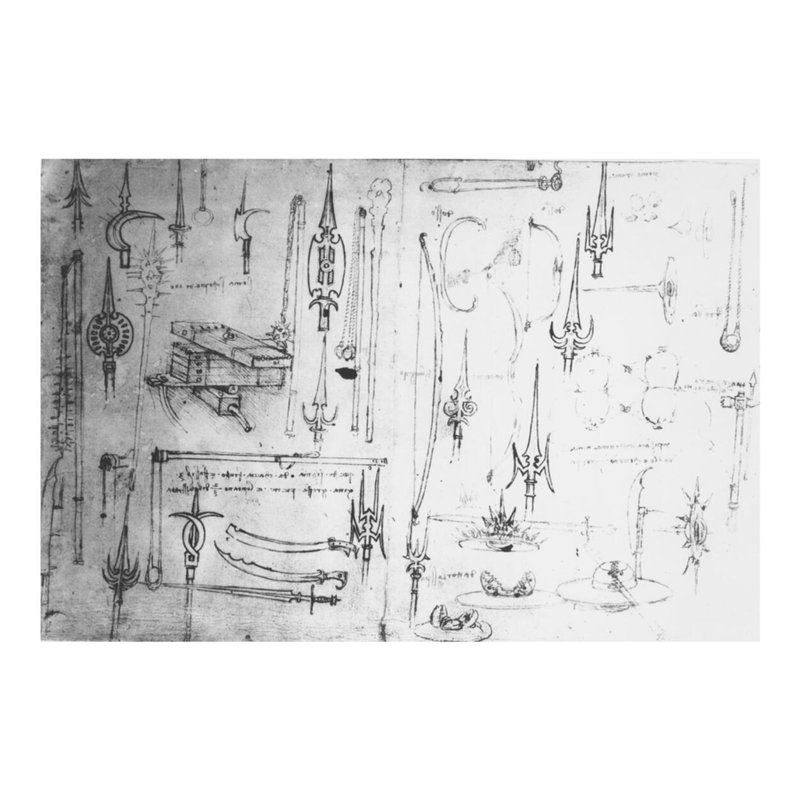 «Weapons and Shields» par Leonardo Da Vinci - Estampe numérique, H 16 po x l 20 po
