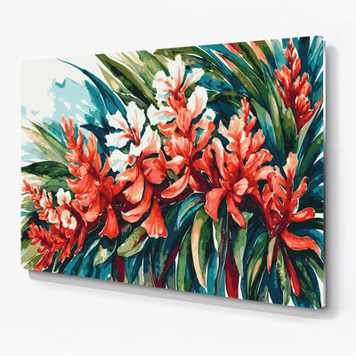 Hawaiian Ginger Flowers Grey Metal Wall Art