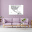 North America Caribbean Map Contemporary City Wall Art Print 1 Piece Wrapped Canvas Wall Art-581389001