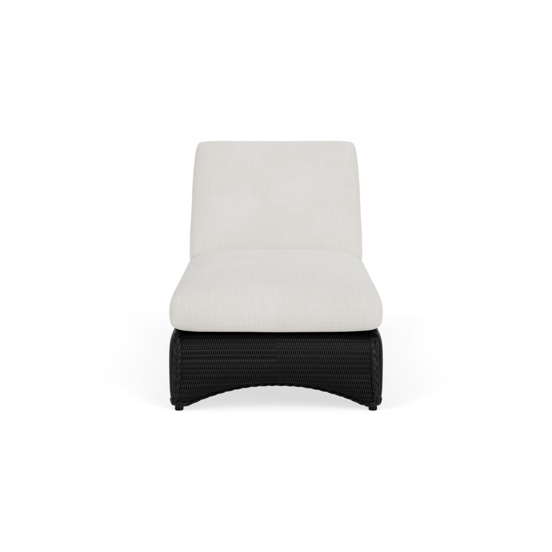 Loom Outdoor Chaise Lounge, Rollo Linen, Ebony