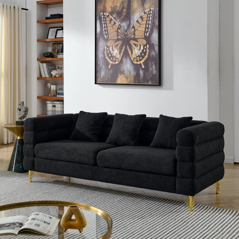 3-Seater + 3-Seater Combination Sofa, Black