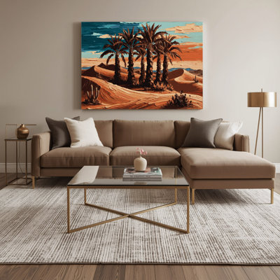 «Southwestern Plants Desert Palm 163», art mural sur toile brune