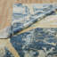 Tapis bleu / crème en laine tissé à la machine Berghildur-1769051380