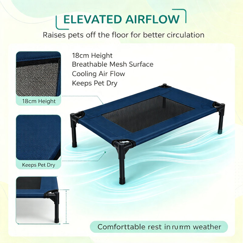 Polyester Pet Bed, Blue