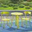 Bistro d'extérieur en lime mat, fer thermolaqué, fer à repasser tendance, teinte mat, pour utilisation, 2 chaises et 1 table