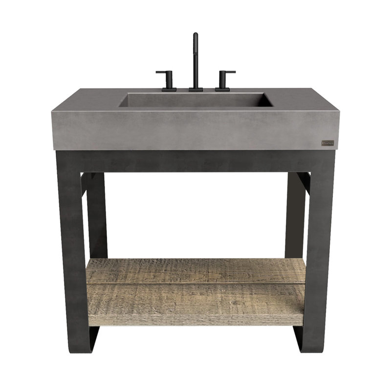 Outland 36'' W Single Vanity, Brushed Nickel, No Holes, Storm