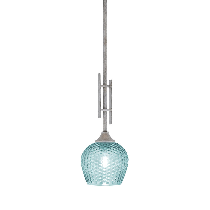 Uptowne 1 - Light Silver Shaded Pendant, Turquoise