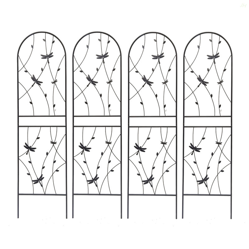 Paquet de 4 treillis de jardin en métal 71 po x 19,7 po antirouille pour plantes grimpantes pour l'extérieur