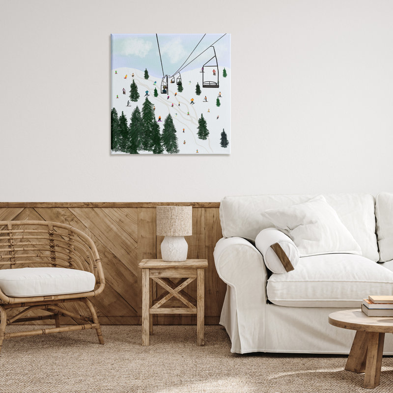 «Ski Lift & Slopes», art mural sur toile par Ashley Singleton, H 30 po x l 30 po