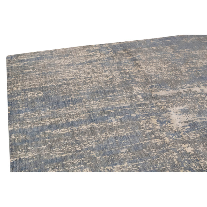 Hand Knotted Area Rug in Marine Blue