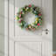 Couronne de Pâques 45CM avec fausses fleurs sauvages et œufs colorés - couronne florale artificielle pour porte, mur, fenêtre, décoration de vacances