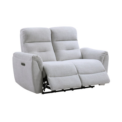Gray Chenille Power Motion Loveseat w/USB Port