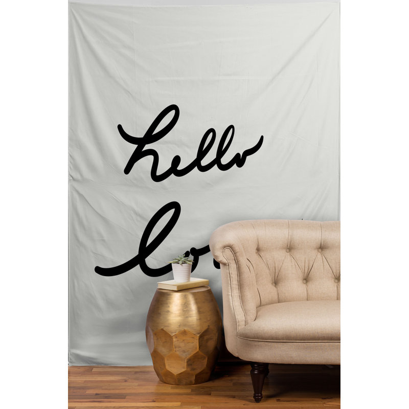 Tapisserie argyropoulos hello love sur blanc lisa