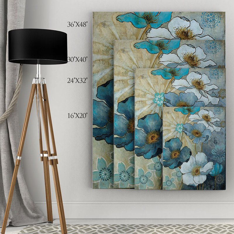 " Blue Denim Garden I " by Carol Robinson, 36" H x 48" W x 1.5" D