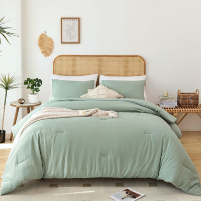  Superfiber Comforter Set All Seasons Plain Colour Three-Piece Set