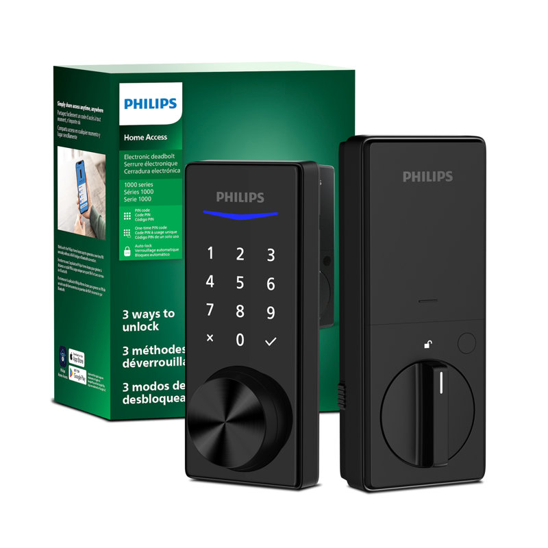 Philips Electronic Deadbolt Door Lock With Multiple Access Methods, Matte Black