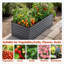 Ensemble de jardin surélevé, boîte à fleurs ergonomique en métal sans pliage, base ouverte pour le drainage - Assemblage facile-129024526-129024525