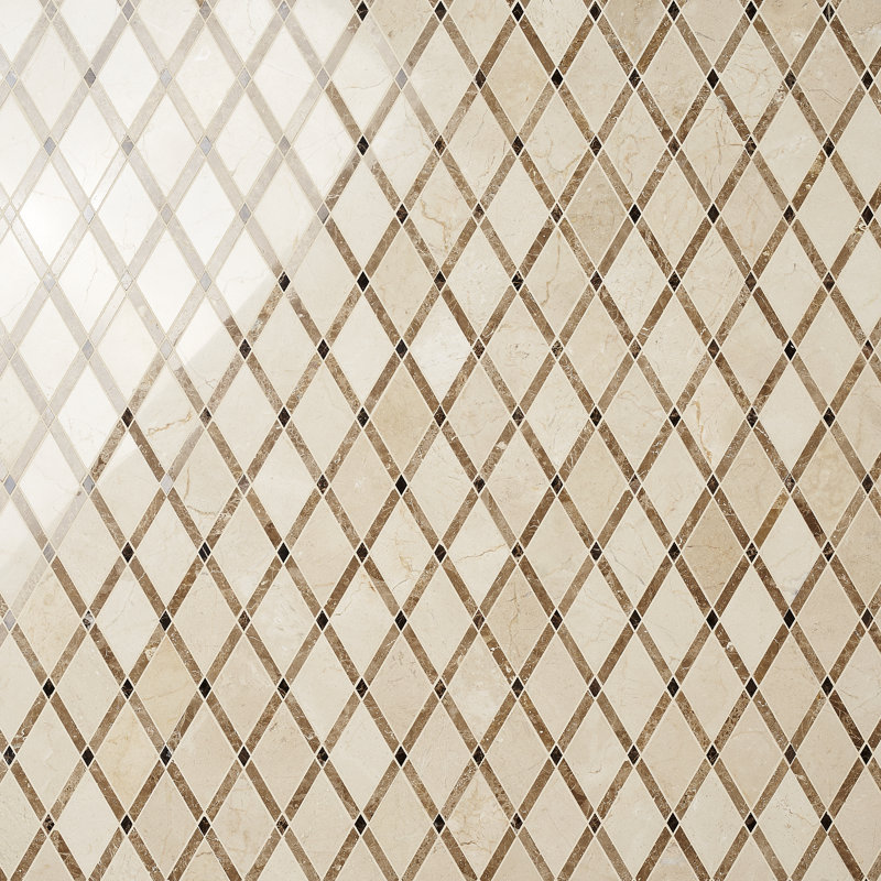 Carreau de mosaïque fantaisie Grand Marble, Crema Marfil clair