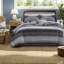 Ensemble de literie pour grand lit 9 pièces de qualité supérieure, édredon en microfibre avec draps en coton, design noir moderne