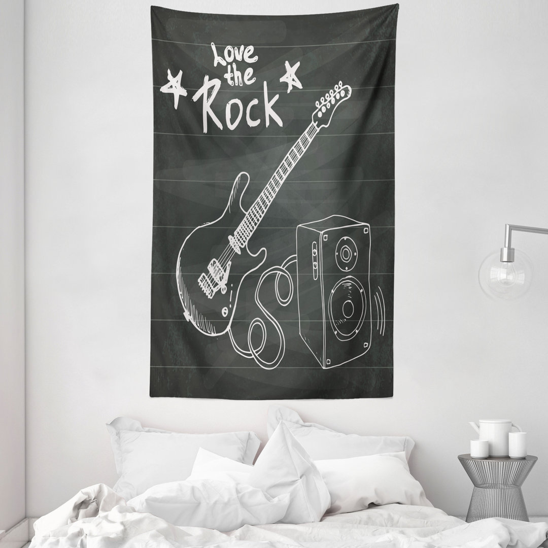 Liebe Rockmusik Skizze Wandteppich