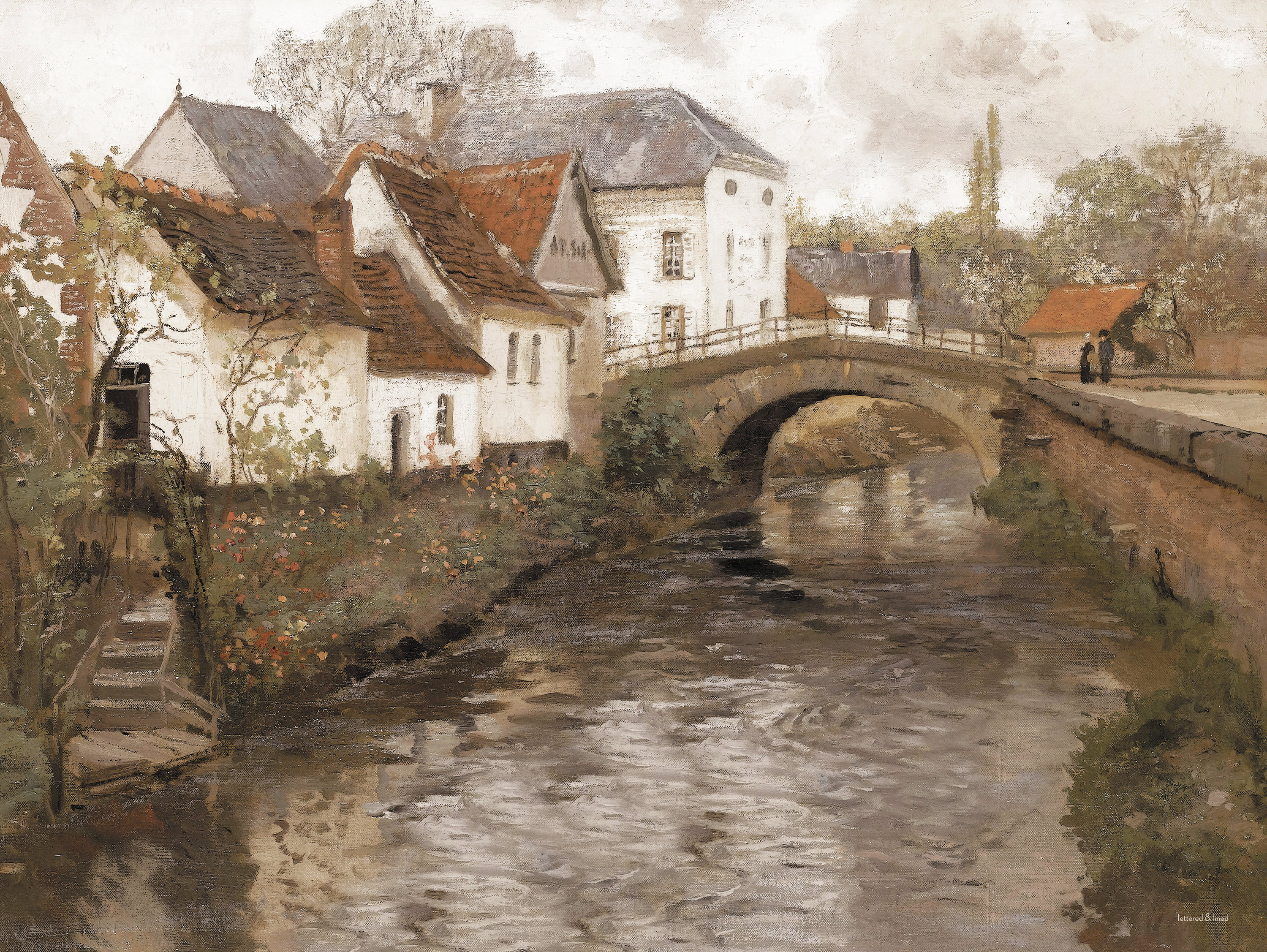 Winston Porter The Stone Bridge On Canvas by Lettered & Lined Print ...