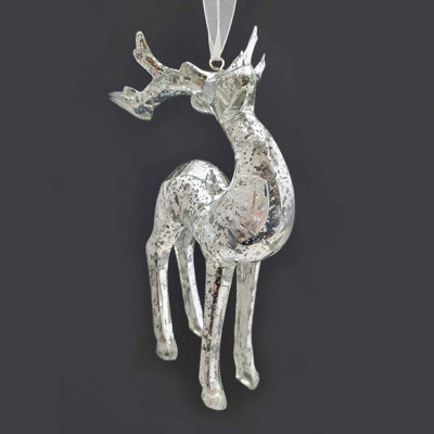 Figurine suspendue renne debout en verre de mercure