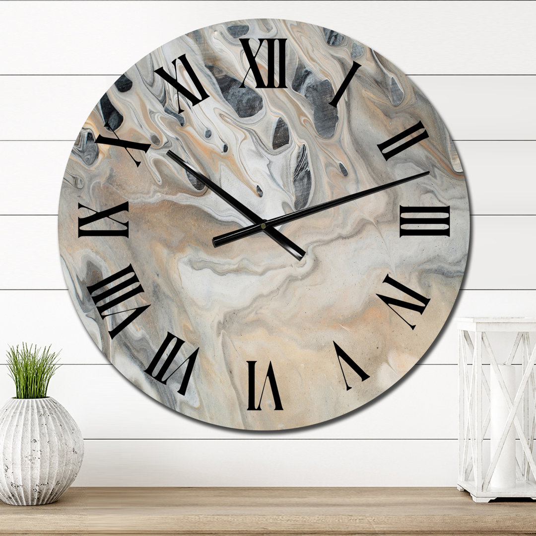 Abstract Marble with Copy Space - Modern Wall Clock East Urban Home 