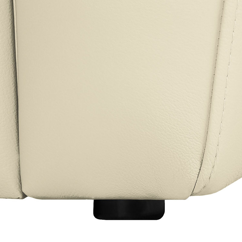 Heppman Genuine Leather 2-Seat Loveseat, Beige