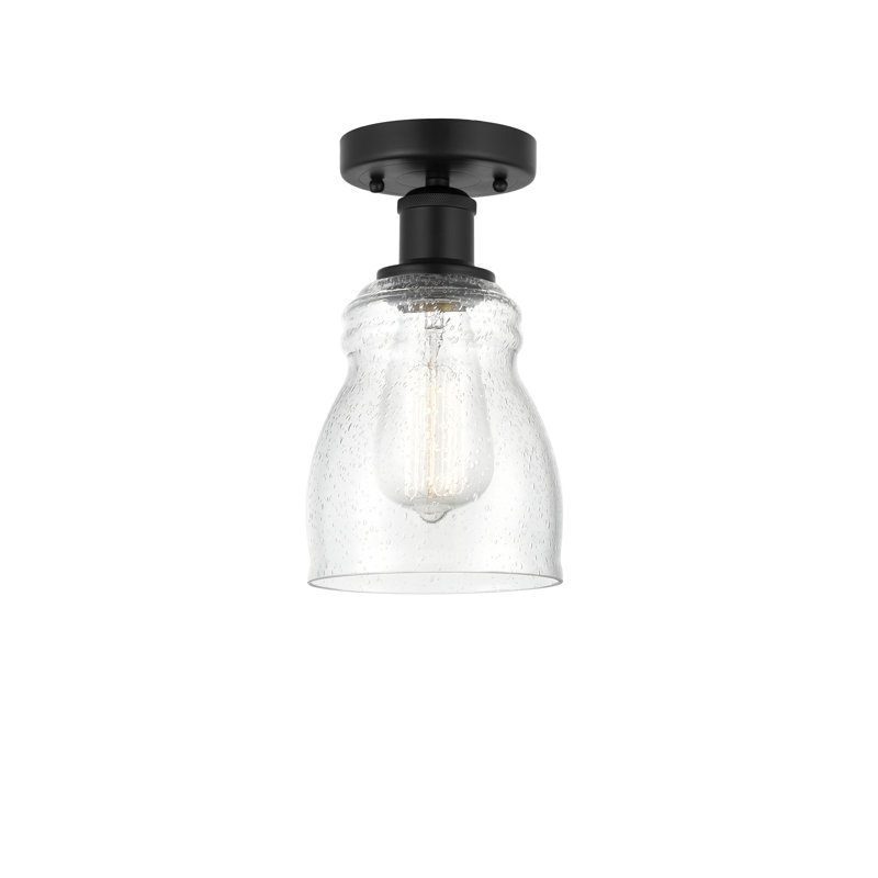 Plafonnier semi-encastré en verre Mccarver, Noir mat, Grainé