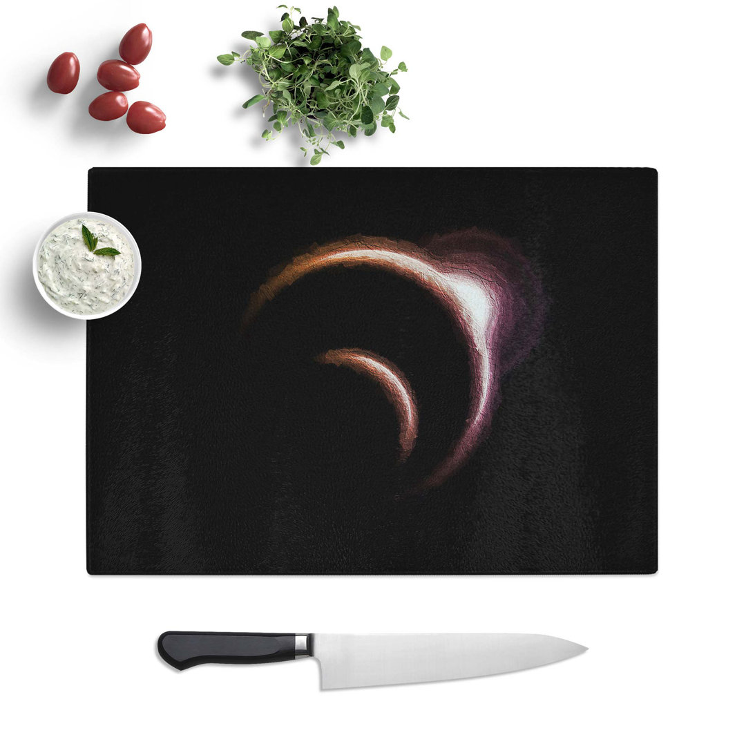 Tempered Glass The Sun Behind the Earth and Moon Chopping Board