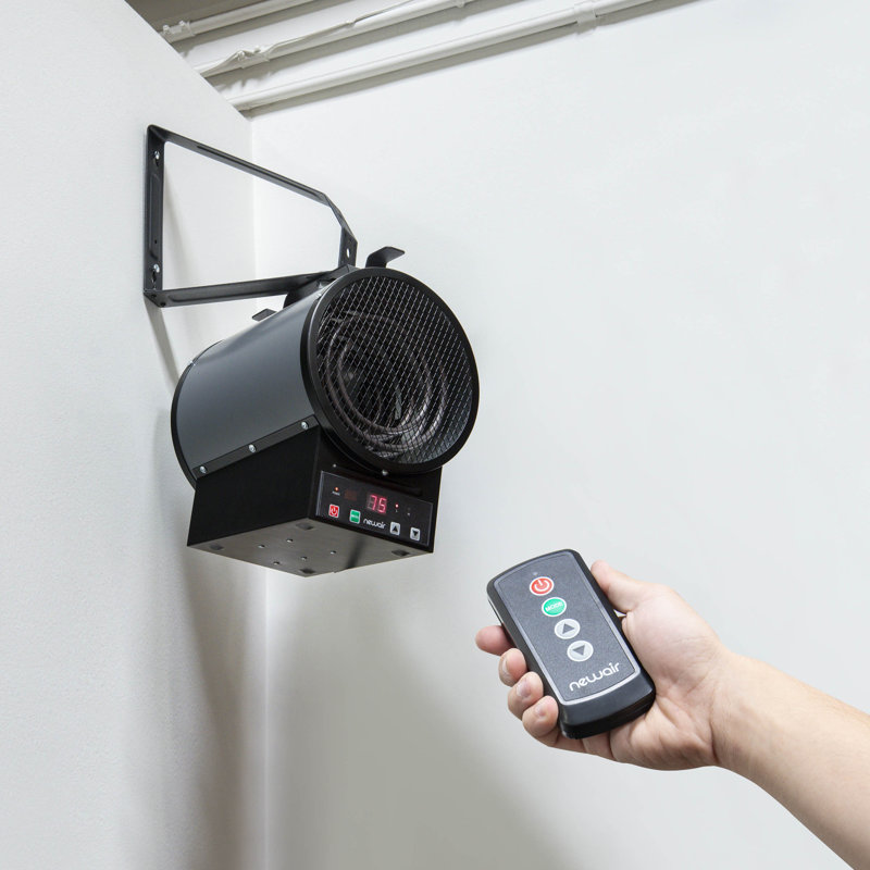 Gray 4800W Electric Garage Heater with Thermostat and Automatic Shut-off