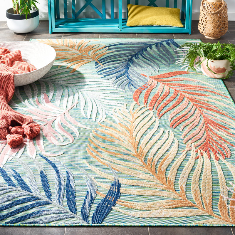 Floral Indoor / Outdoor Area Rug, Rectangle 155 x 229 cm