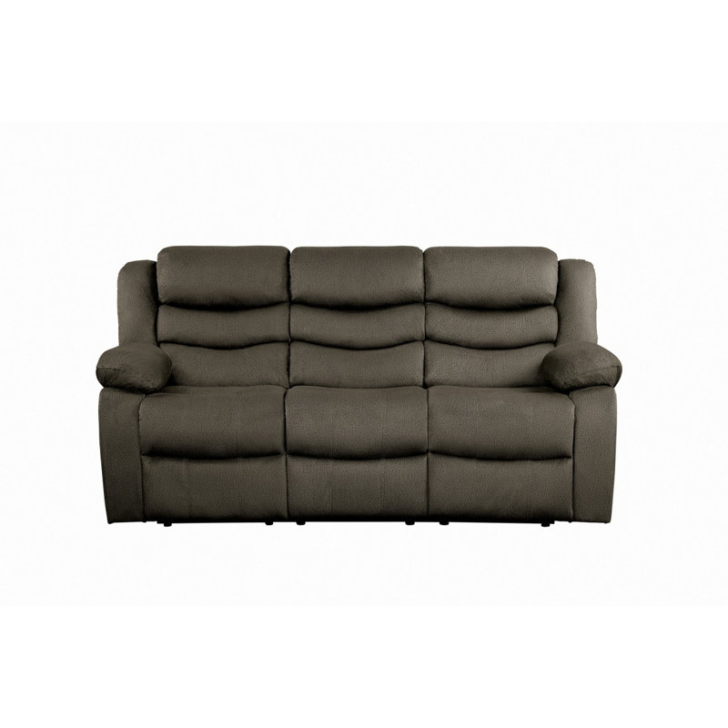 Canapé inclinable manuel et moderne en microfibre Kiandre de 77 po avec ressorts ensachés et structure renforcée durable