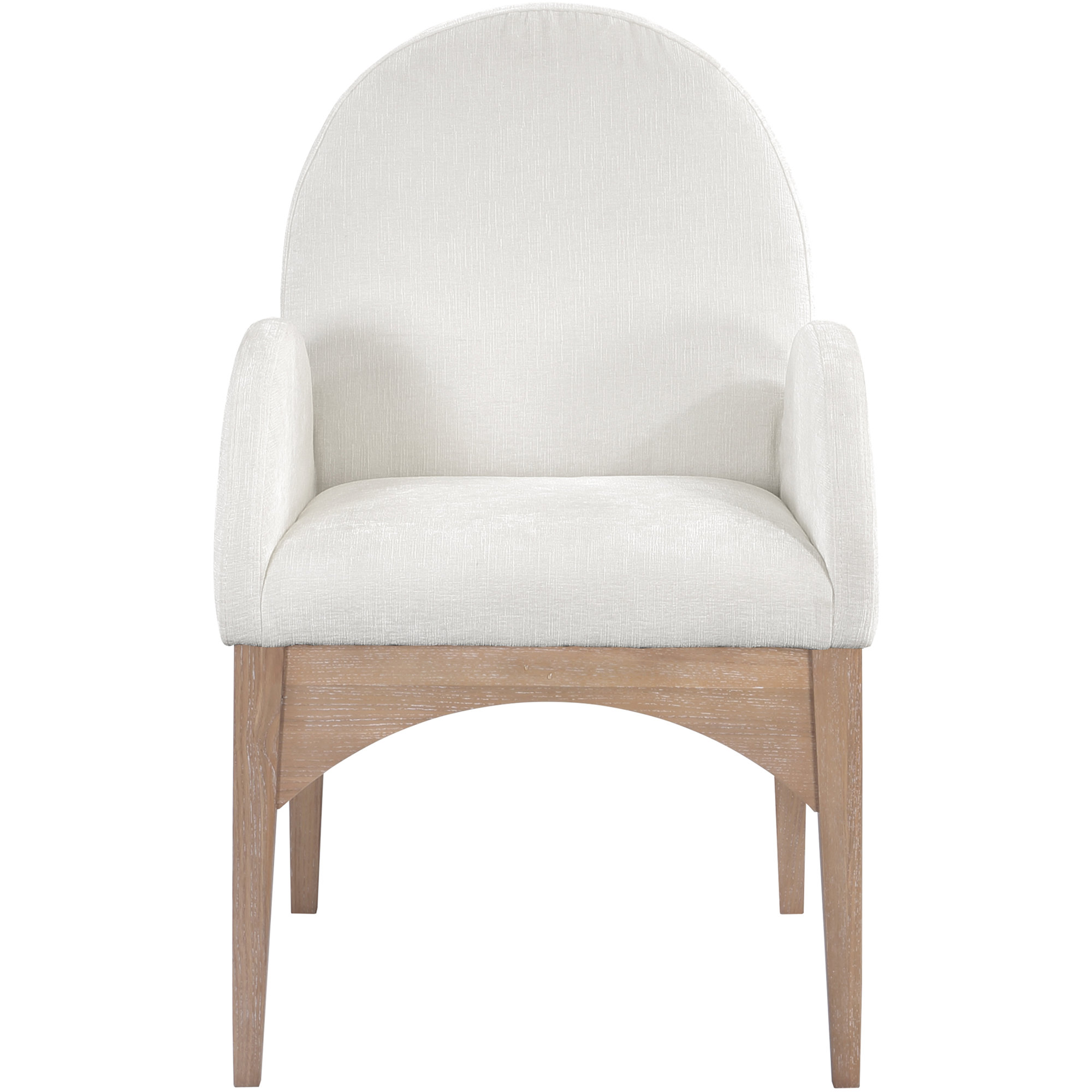 Charith Arm Chair, Cream Chenille, Natural