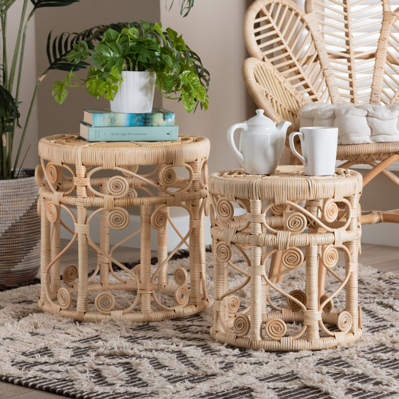 Desilva Frame Rattan Nesting Tables
