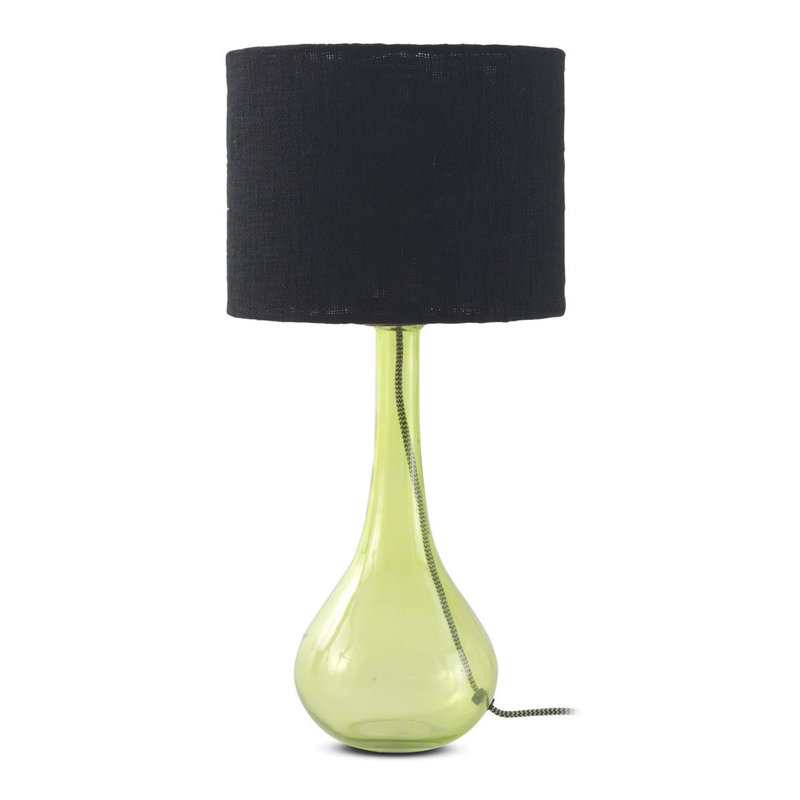 Krouse Glass Table Lamp, 53 H x 26 W x 26 D cm, Green, Black