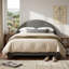 Lit plateforme tapissier Xavian Modern Teddy Boucle avec tête de lit cintrée et lattes en bois pour chambre à coucher Moody-134546872-134546873